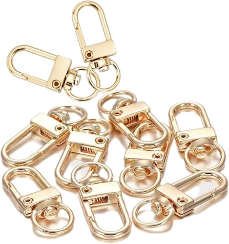 10PCS Gold Bag Clasp Hooks – Multi-Purpose Keychain Clips for Bag Accessories, Pom Poms, Charms & Decorations