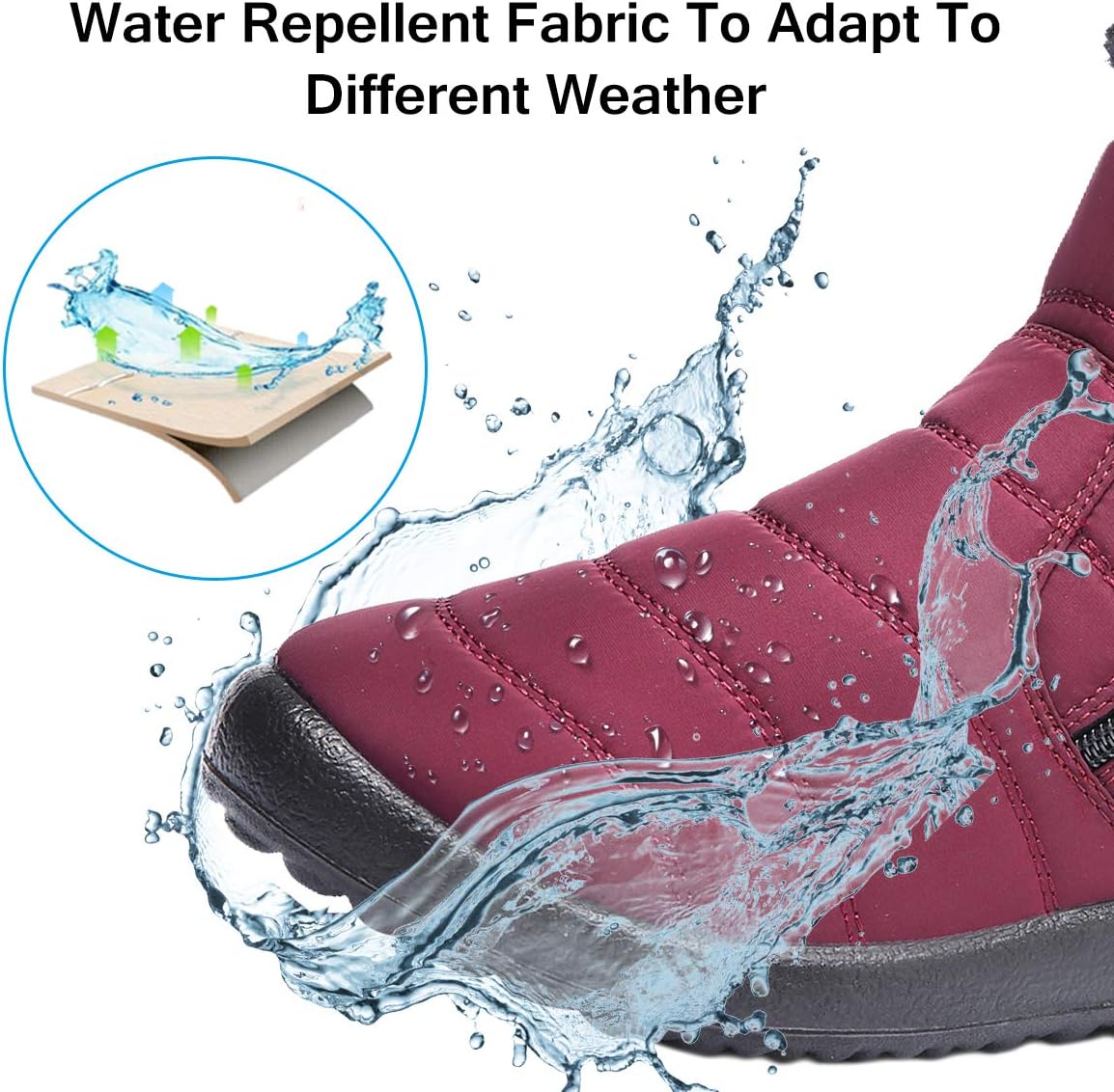 gracosy Warm Snow Boots Outdoor for Women, Winter Warm Boots Women Anti-Slip Winter Bootie Fur Lined Warm Ankle Boots Waterproof Slip on Outdoor Shoes