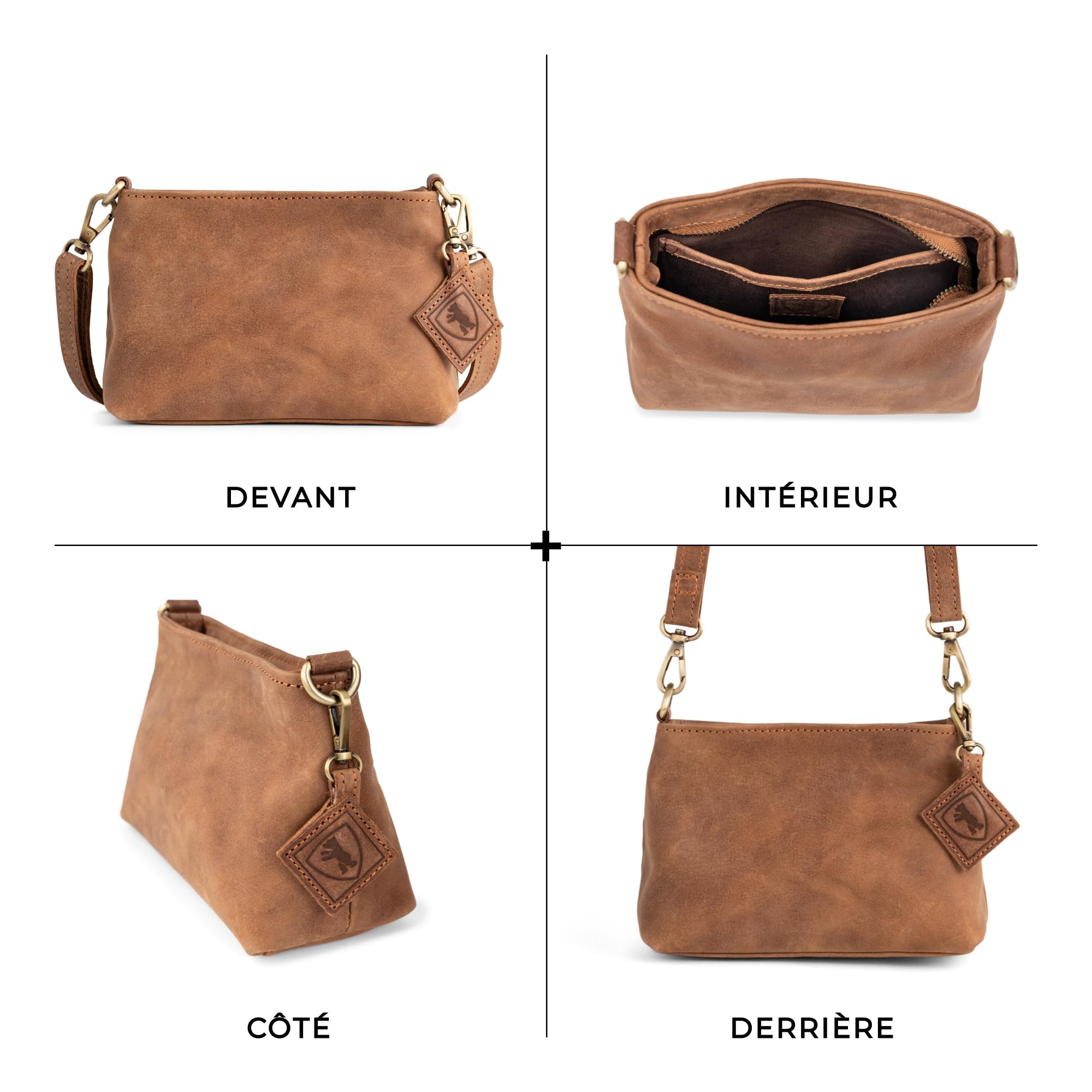 Berliner Bags Sac à bandoulière vintage Marbella XS - Petit sac à bandoulière en cuir - Sac à main pour femme