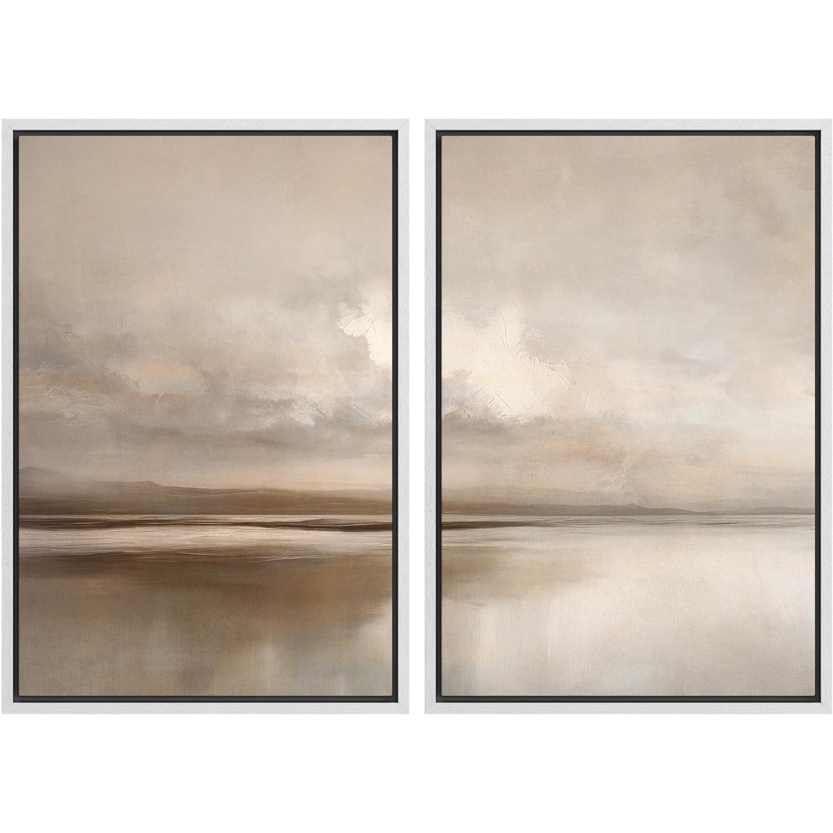 MUDECOR Framed Canvas Print Wall Art Monochromatic Gradient Abstract Minimalist Gray Illustrations Modern Art Decorative Bohemian Colorful Chic for Living Room, Bedroom, Office - 16"x24"x2 Black — view 77