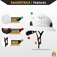 Vista 6 de KwikSafety Chaleco de seguridad Godfather Class 3 naranja, 2XL + paquete de casco duro de ala completa TORTOISE