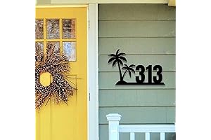 Palm Tree Beach Personalized Steel House Number Plaque