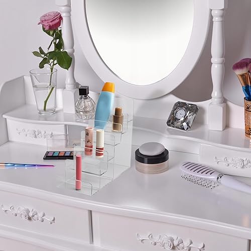 Miniatura 7 de Soporte de exhibición de acrílico de 6 niveles, estante de exhibición elevador transparente, soporte de exhibición de cartera de acrílico, soporte