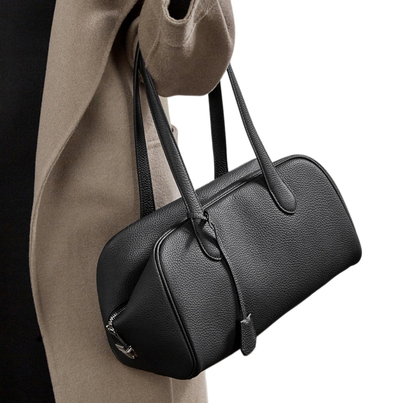 Beauty Case Borsa di Boston in Pelle Genuina delle Donne, A Spalla Cuscino Morbido, Ascelle Grande capacità per Il Lavoro