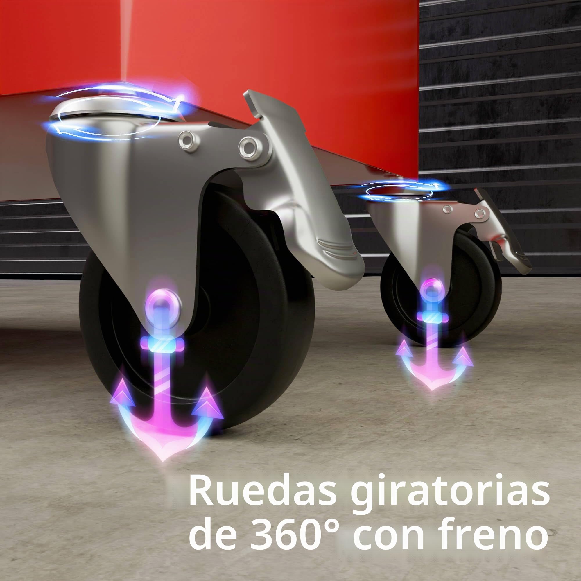 Arebos Carro de Taller con 4 Compartimentos | Incluye 81 Herramientas, Carro de Herramientas Equipado | Alfombrillas Antideslizantes | 2 Ruedas con Freno de estacionamiento | Rojo