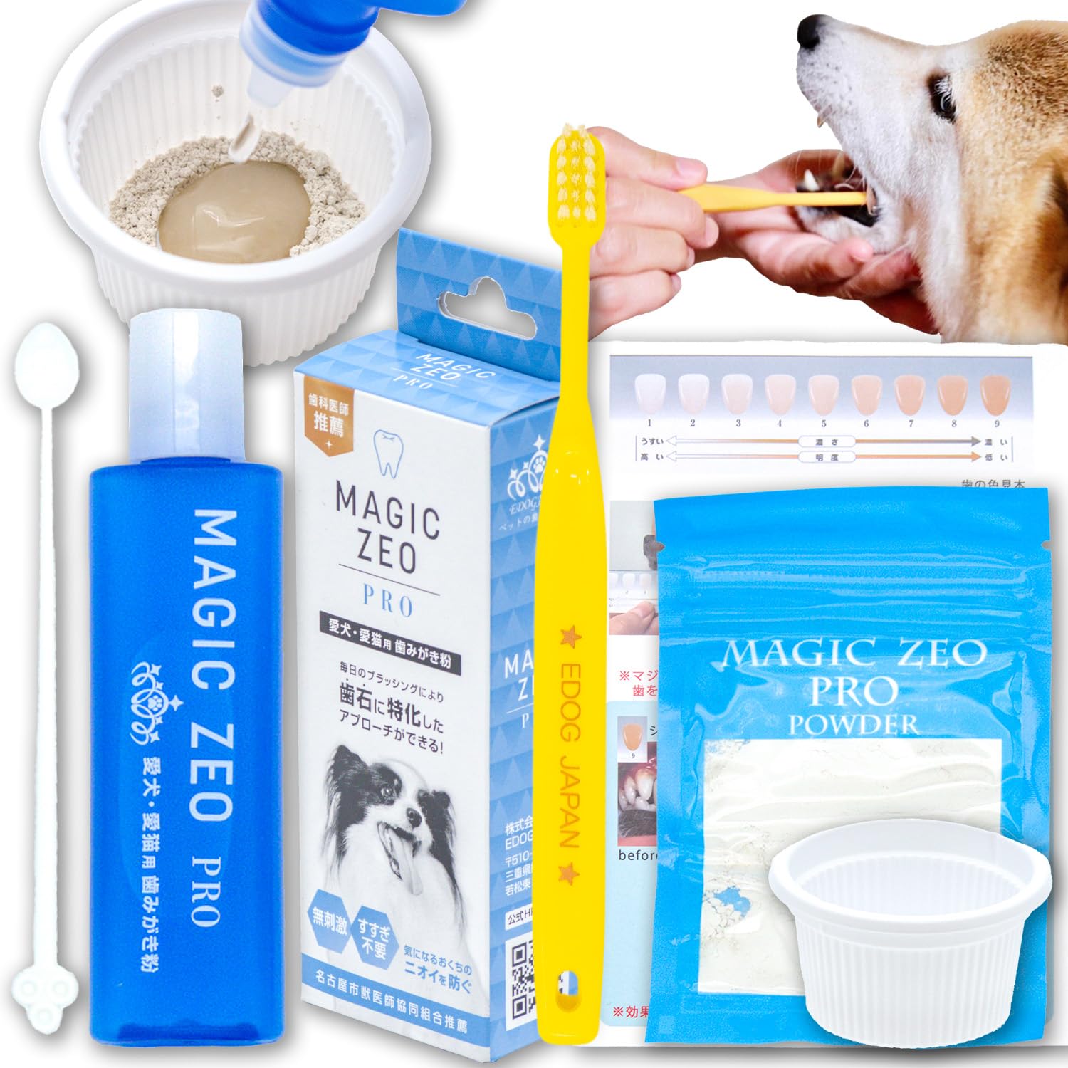 Amazon.co.jp: EDOG JAPAN 歯磨き マジックゼオ プロ 30cc 歯ブラシ