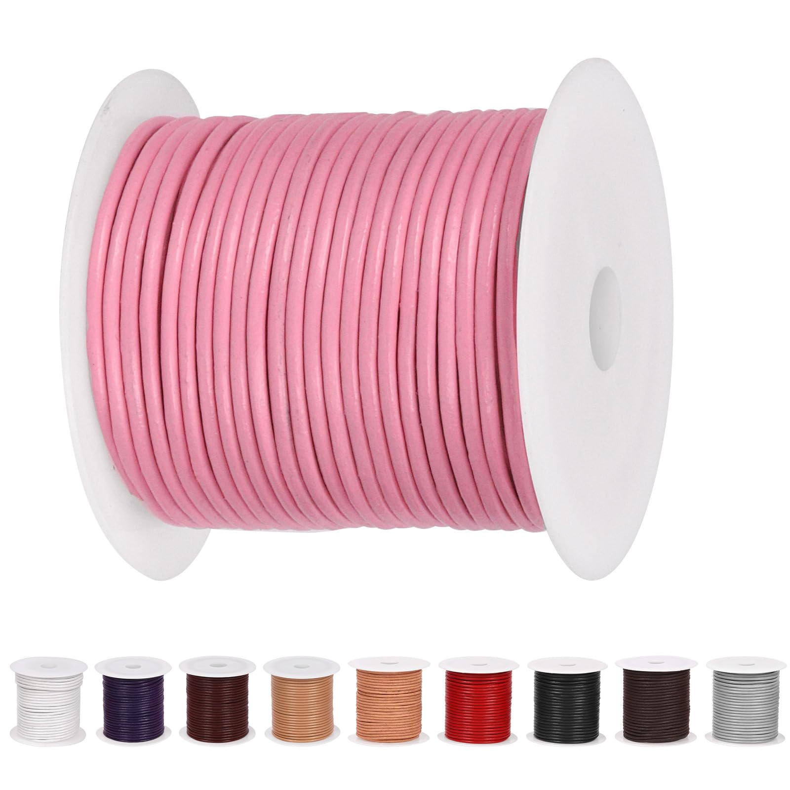 Glarks 11 Yards x 2mm Round Leather String Cord