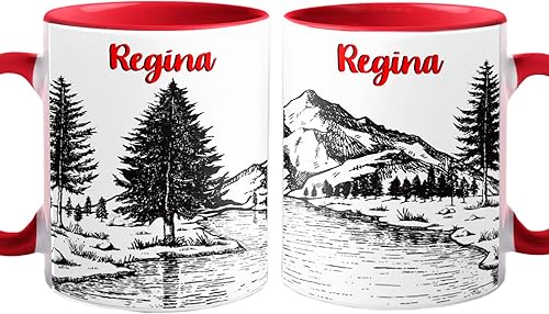 Vista 14 de Taza de café personalizada con nombre y letra inicial, monograma con diseño floral azul del alfabeto, taza de café blanca, regalo para mujeres, Taza