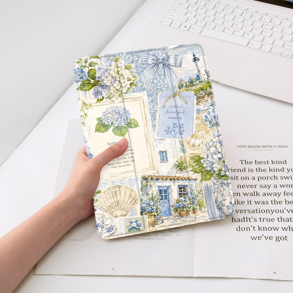 Blue Hydrangea - Funda para iPad Air de 33 cm M4/M3/M2