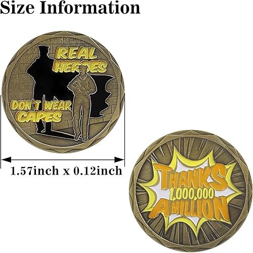 Miniatura 4 de Moneda de desafío de agradecimiento a un millón para oficiales de policía, héroes, aplicación de la ley, ficha de apreciación de línea azul fina,