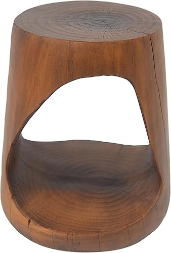 Miniatura 114 de kevinplus Mesa auxiliar redonda de madera para sala de estar, mesa auxiliar retro en relieve para apartamento, dormitorio, oficina (diámetro 20.5 x