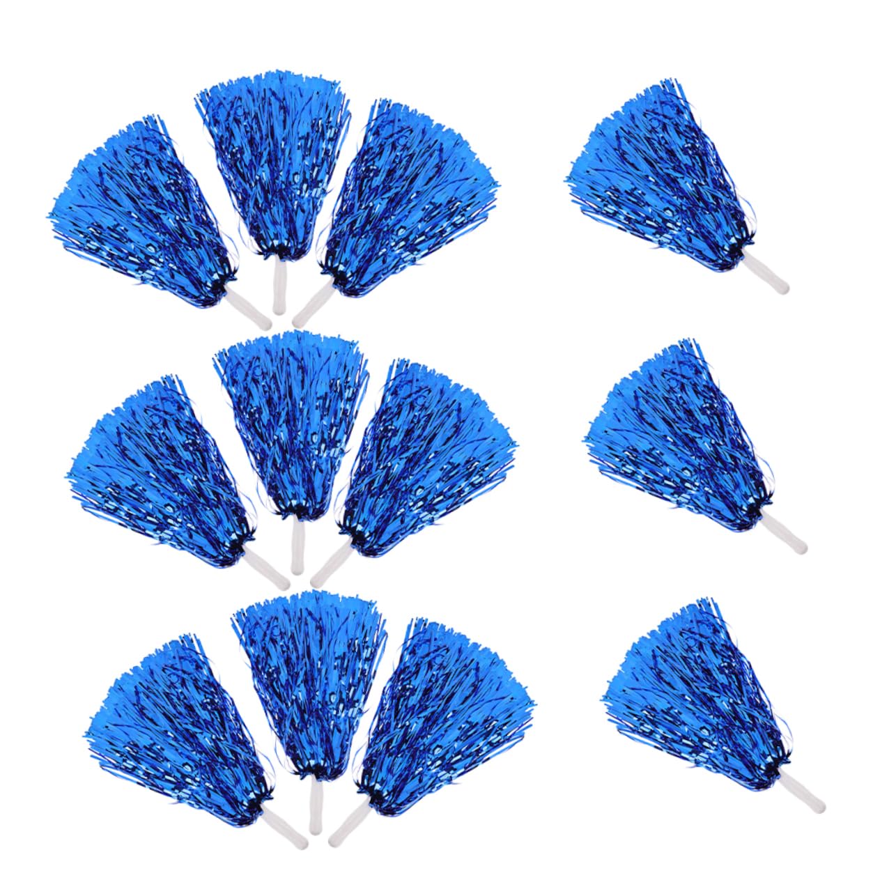 BESTonZON 12Pcs Metallic Foil Cheerleader Pom Poms Sport Team Accessories for Cheerleading Dance and School Events Durable and Eye Catching Pompoms for Exciting Sports Activities