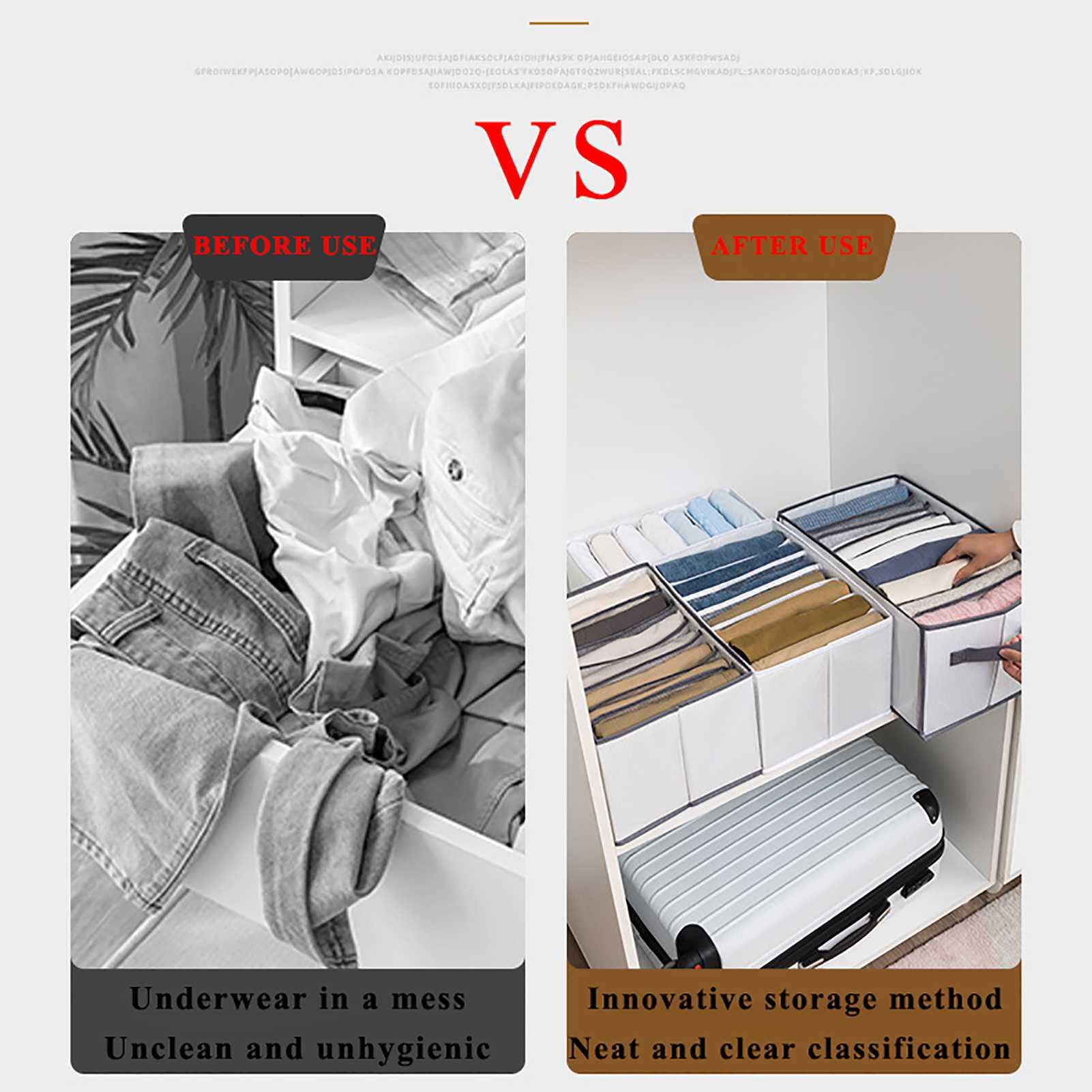 Haute Qualité 4 PCS Organisateur de vêtements de garde-robe, pliable, facile à nettoyer, économiser de l'espace, tiroirs d'organisateurs de vêtements, armoire organisateur de vêtements for jeans (vers