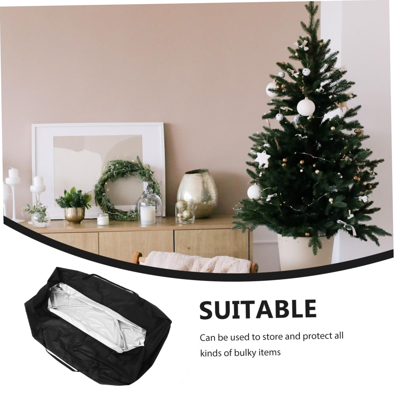 ORFOFE Bolsa para Árbol de Navidad Resistente Oxford con Gran Capacidad Plegable para Almacenamiento de Cojines y Colchones de Exterior