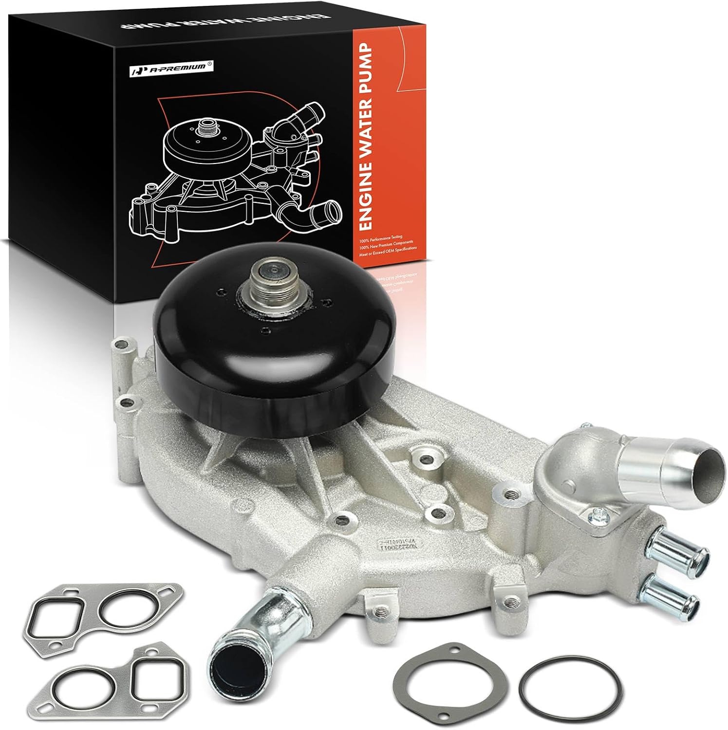 A-Premium Enginie Water Pump [8Cyl 4.8 5.3 6.0L DOHC] w/Thermostat Compatible with GM Cars Chevy, GMC, Cadillac, Hummer, H2, Workhorse - Silverado, Express, Escalade, Tahoe, Sierra, Yukon, 9-7x More