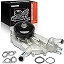 A-Premium Enginie Water Pump [8Cyl 4.8 5.3 6.0L DOHC] w/Thermostat Compatible with GM Cars Chevy, GMC, Cadillac, Hummer, H2, Workhorse - Silverado, Express, Escalade, Tahoe, Sierra, Yukon, 9-7x More