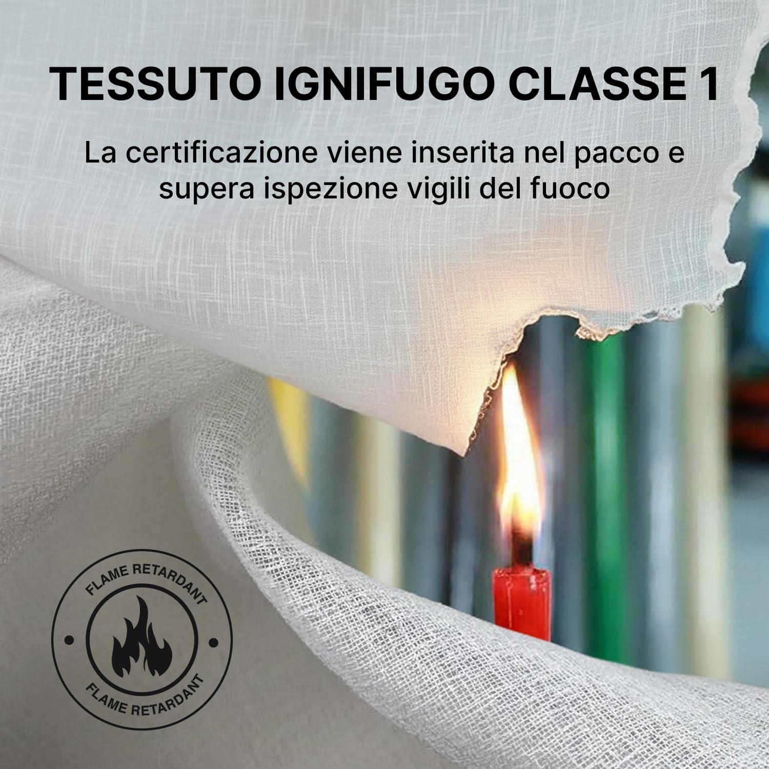domus&trend - Tenda da arredo per Interni Ignifughe Filtranti, Tende a Pannello 140x300 cm, Per Casa Binario o Bastone, Tende a Pannello Moderne, 100% Made in Italy (Grigio_Attacco per bastone)