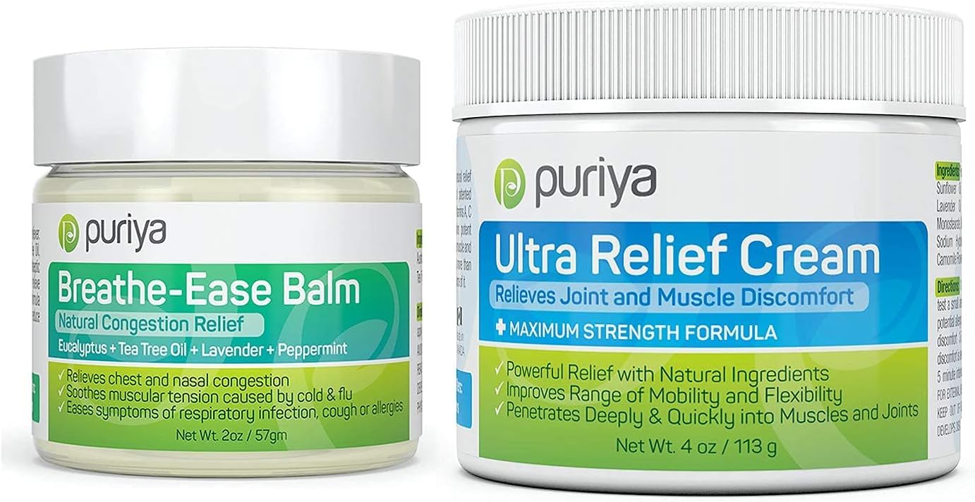 Puriya Breathe Ease Balm and Ultra Relief Cream with