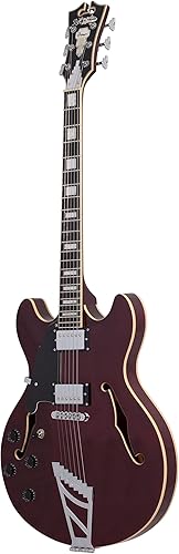 Miniatura 3 de D angelico dapdctwnctcbl Premier DC Semi-Hollow LeftyGuitarra eléctrica con stairstep cordalTrans vino