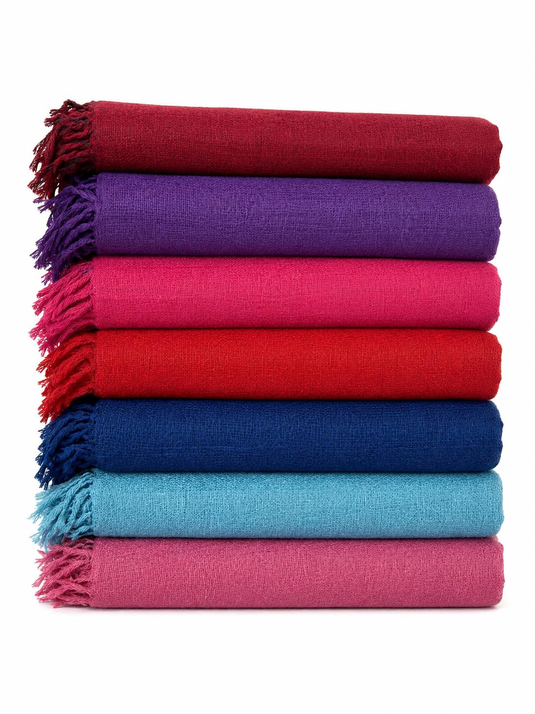 Premium Dupatta Combo Pack of 3, Plain Rayon Cotton, 2.25 Metres, Golden Border with Tassels, Ethnic and Casual Wear-image-28