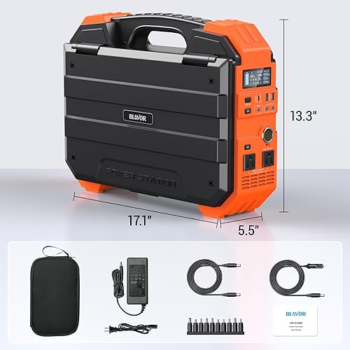 Miniatura 8 de BLAVOR Estación de energía portátil de 1600 W (pico 3200 W), panel solar integrado, batería LiFePO4 de 1024 Wh, carga rápida USB-C de 100 W,