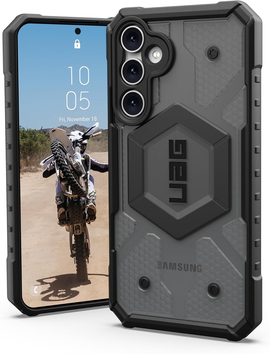UAG Diseñado para Samsung Galaxy S23 FE Caso Pathfinder Clear Ash, Translúcido Resistente Militar A Prueba de Caídas Resistente a Impactos Cubierta Protectora Antideslizante