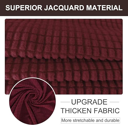 Miniatura 4 de U-NICE HOME Funda elástica para sofá biplaza, funda protectora de muebles para sofá de 2 plazas, apta para mascotas (sofá biplaza, borgoña)