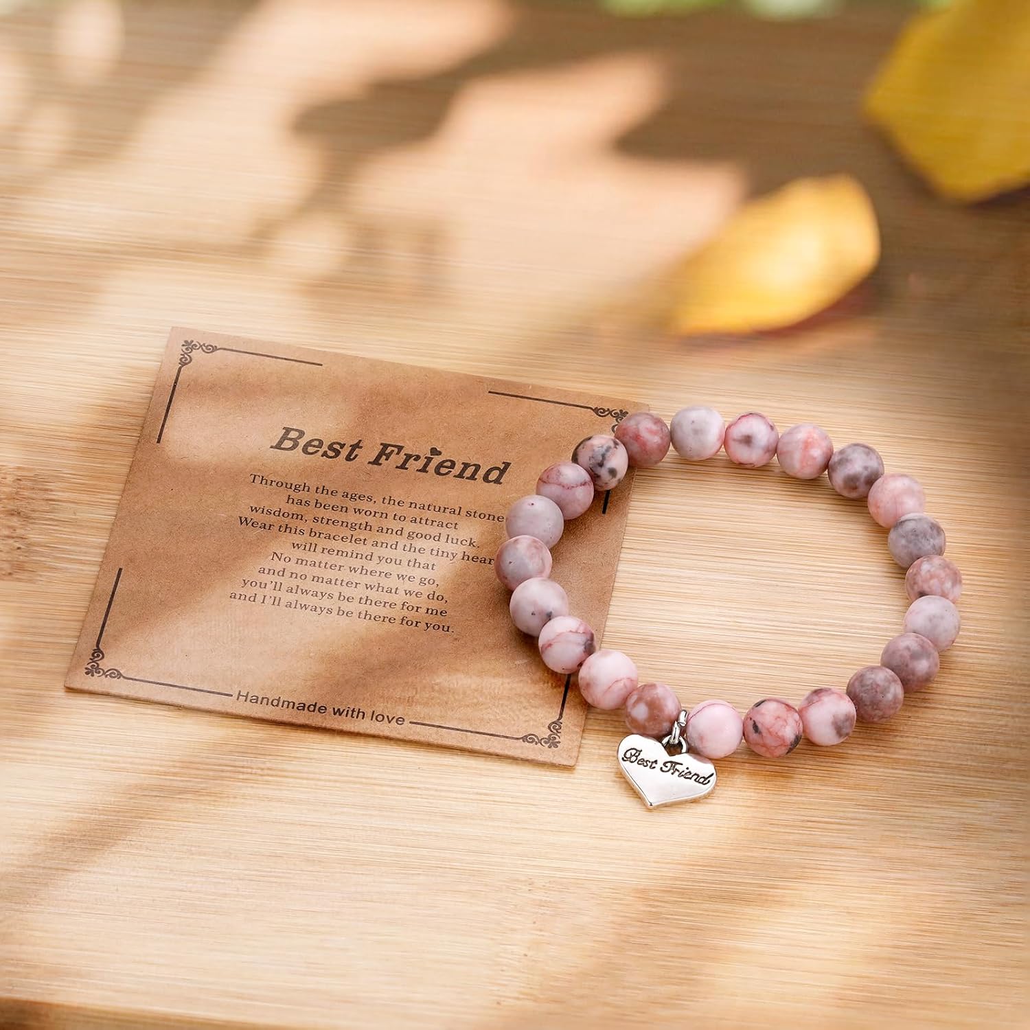 iWenSheng Birthday Gifts for Friends Female - Friendship Gift for Women, Natural Stone BFF Bracelet for Best Friend Bestie - Image 5