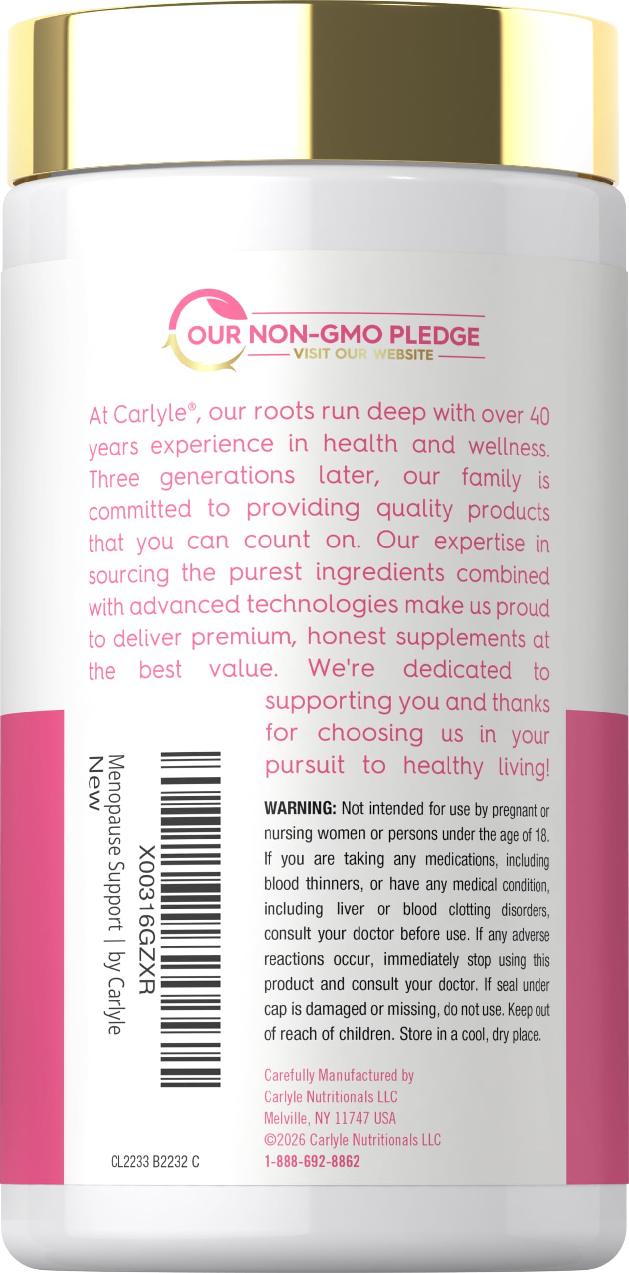 Carlyle Menopause Supplement for Women | 180 Capsules — Amazon image 3