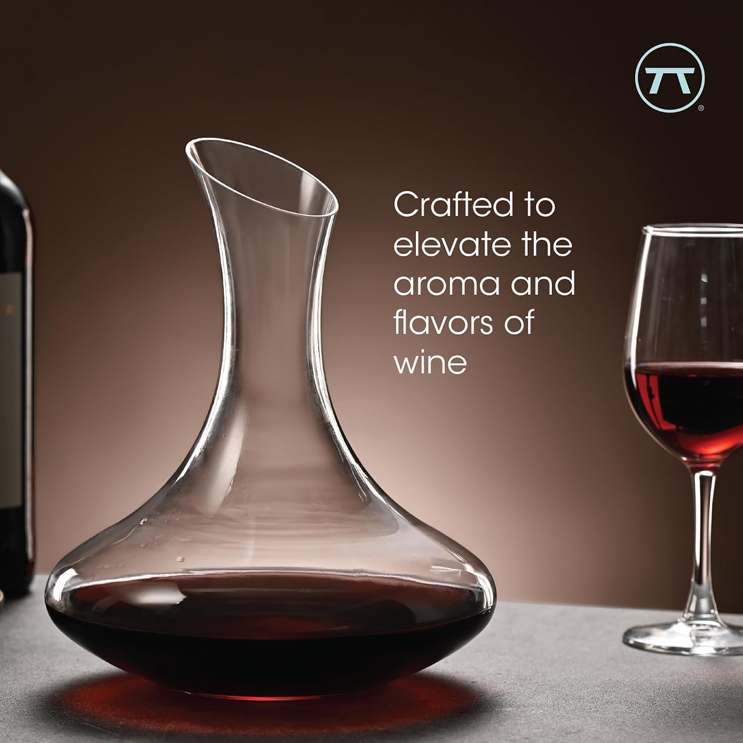 Outset Glass Wine Decanter Carafe, Large 25 Ounce/750ml White & Red Wine Decanter