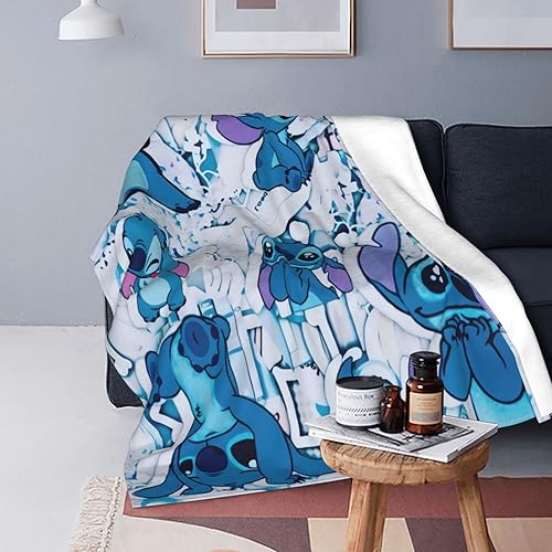 Manta ligera de franela de forro polar suave Sherpa para todas las estaciones ropa de cama adecuada para la siesta sofá de viaje 50 x 40 pulgadas