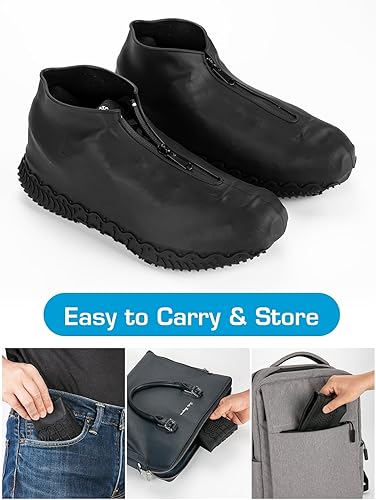 Miniatura 5 de Fundas de zapato impermeables para la lluvia, fundas antideslizantes de silicona para zapatos de hombre y mujer con cremallera