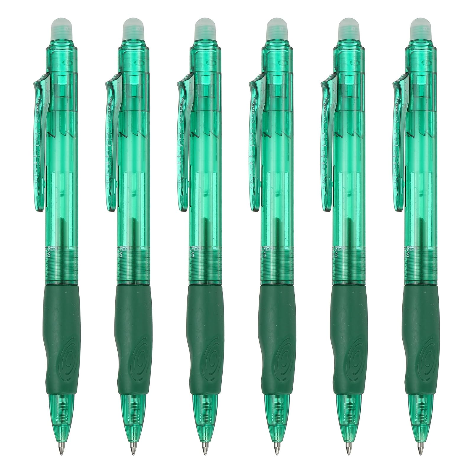 PATIKIL 6Pcs Erasable Gel Pens, 0.5mm Retractable Fine Point Heat Erasable Marking Pen Smooth Writing Fabric Markers for Sewing Drawing Writing Planner, Green Ink