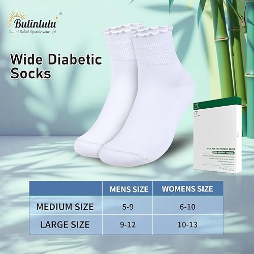 Miniatura 5 de Bulinlulu Calcetines para diabéticos para mujer, 6 pares de calcetines neuropatía no vinculantes para mujeres 6-9 9-11 Negro/Blanco/Coral/Rojo