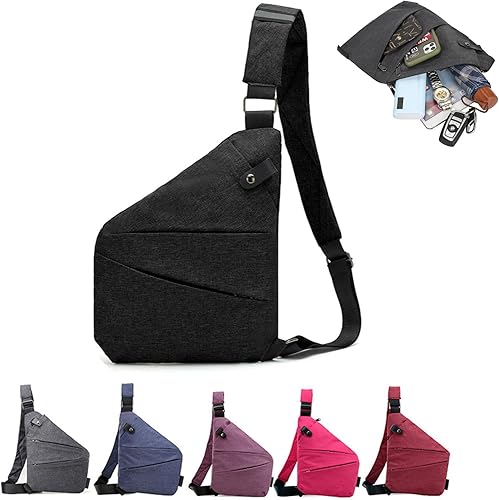 North Carry Slim Sling Bag North Carry - Bolsa delgada para mujeres, bolsa antirrobo, bolsa flexible personal para mujeres y hombres