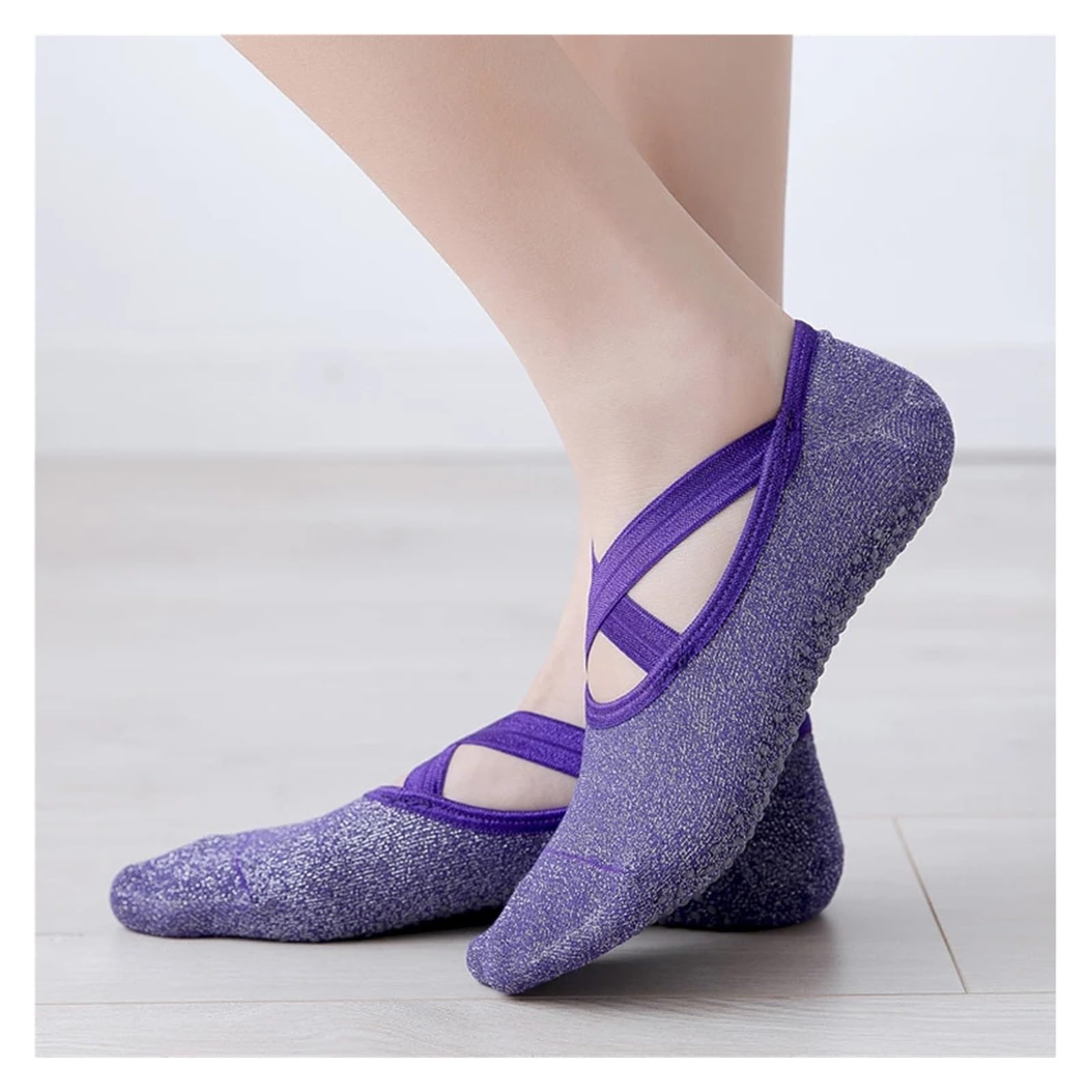 Calcetines Deportivos de Yoga for Mujer, Medias Antideslizantes de algodón for Pilates, Protector de talón de Ballet, Calcetines de Baile y Yoga para Yoga Pilates Gimnasio(Gray)