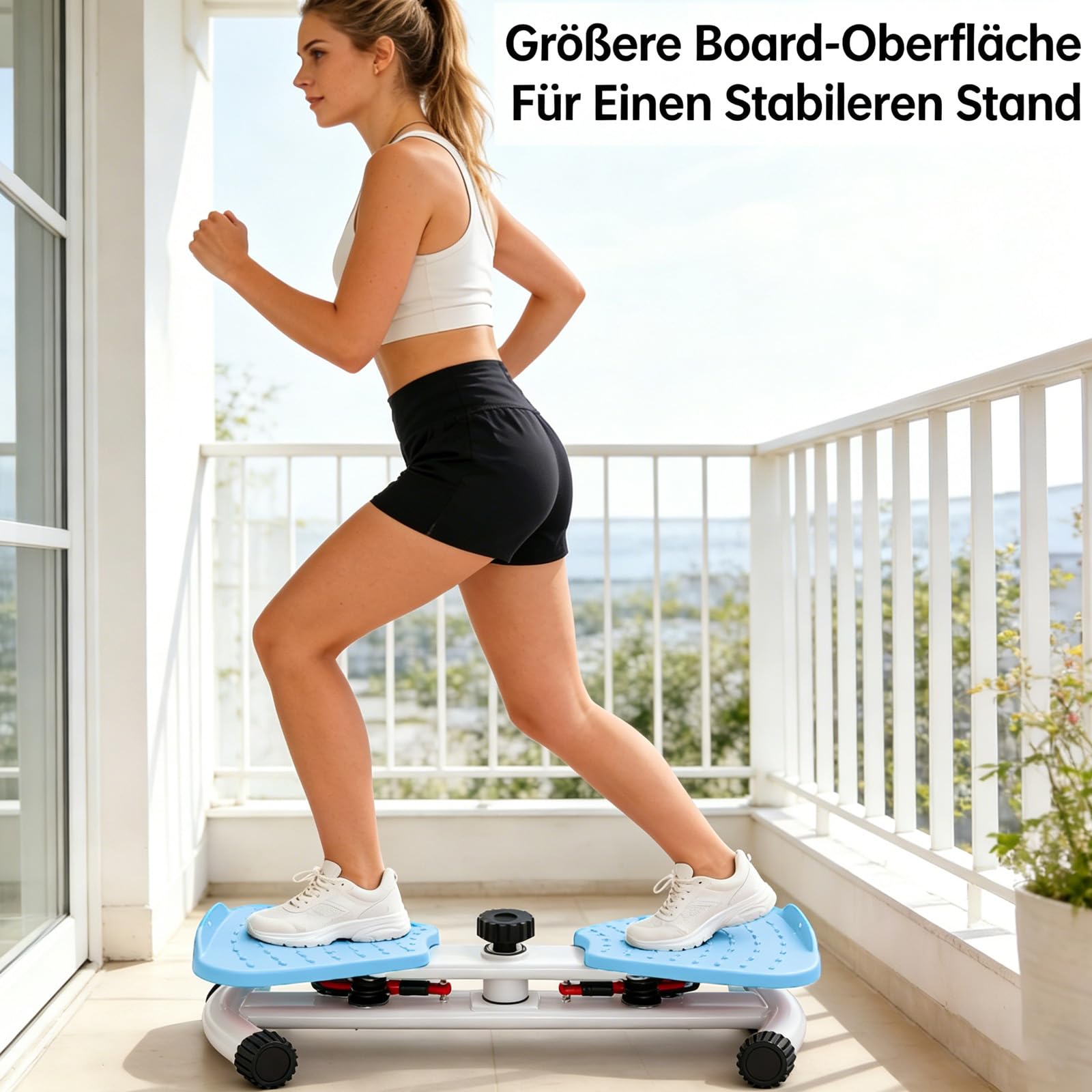Pilates Board, Hüfttwister Bauchmuskeltrainer, Twist Waist Disc Borad mit 2 Widerstandsbändern für Core-Training, Schlanke Taille (Blau)