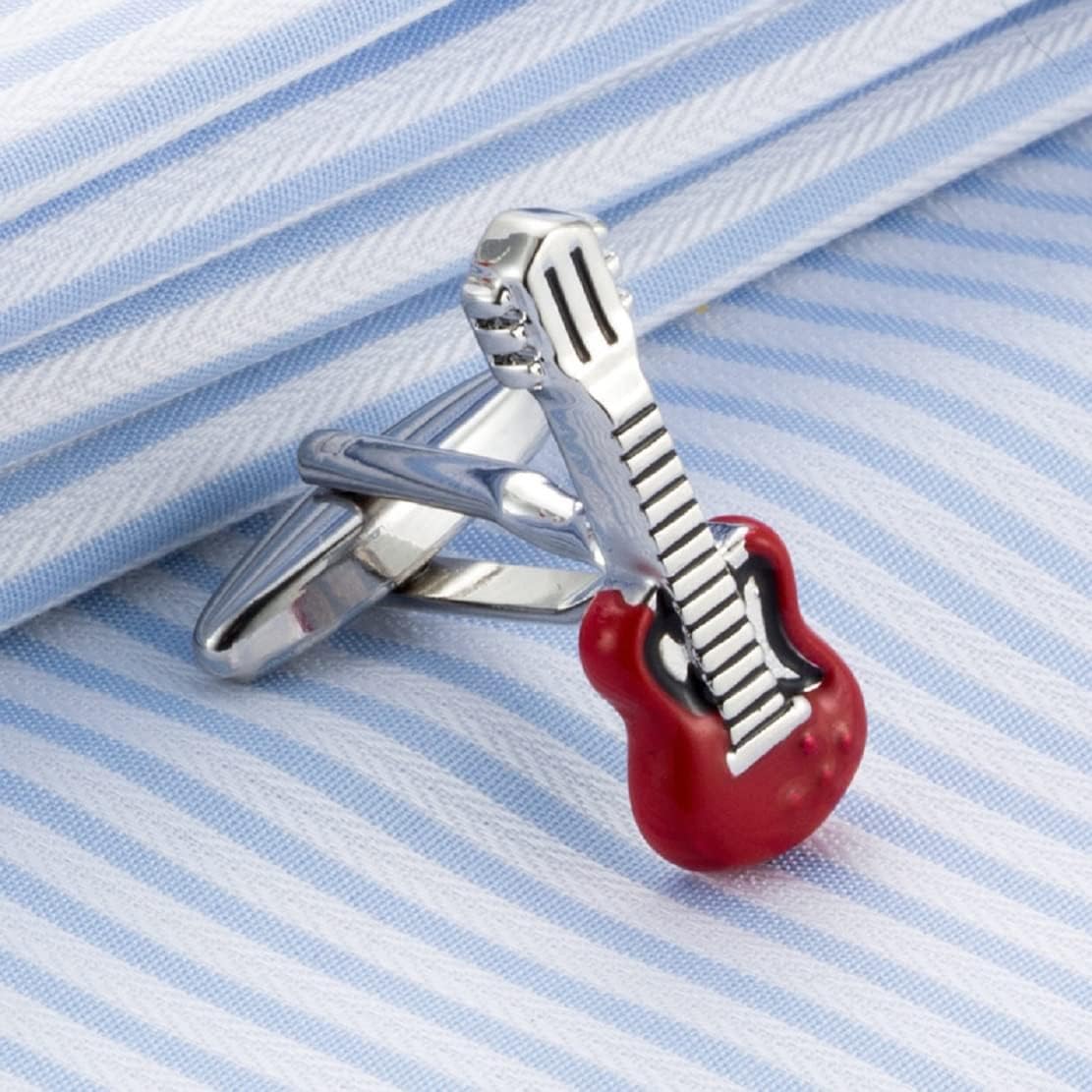 Guitar Cufflinks for Men, Musical Instrument Cufflinks, Electric Guitar Cuff Links, Red Guitar Shirt Tuxedo Cufflinks, Punk Rock Cufflinks French Cufflinks, Best Man Cufflinks, Wedding Cufflinks