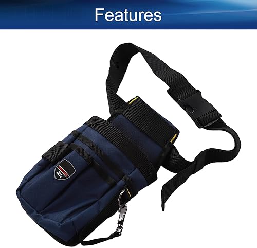 Miniatura 3 de Auniwaig Bolsa de herramientas de lona de 7.1 x 4.5 x 2.0 in, bolsillo pequeño para herramientas Oxford resistente con cinturón de nailon duradero