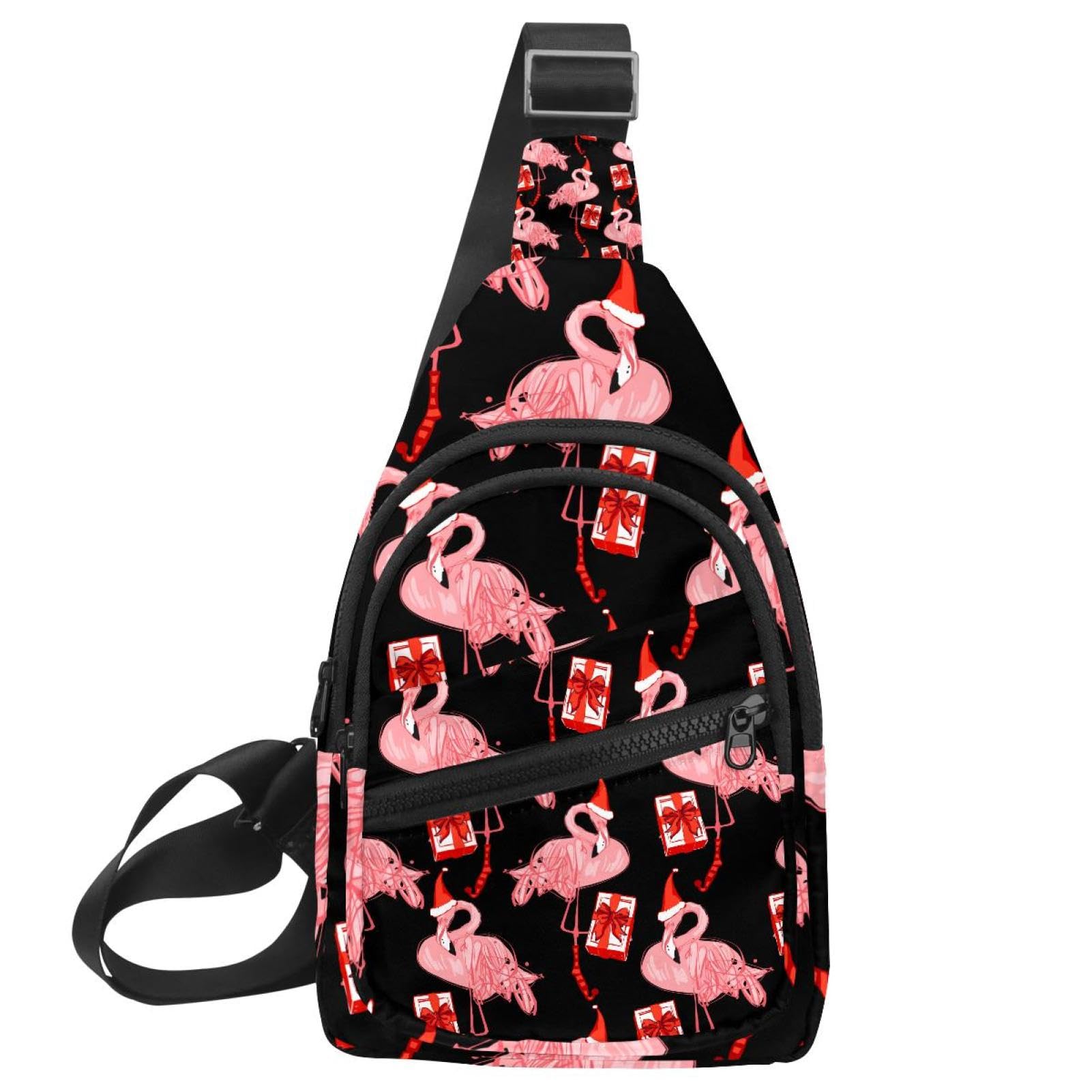 Bolso bandolera de flamenco rosa original para senderismo y turismo 7