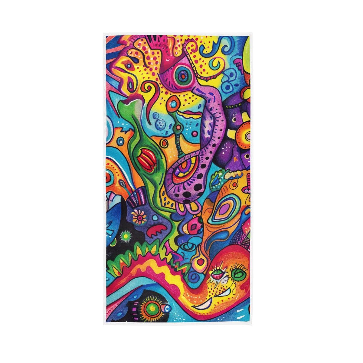 LSRCPD Vibrant Colorful Doodle Hand Towels, Soft Towels for Bathroom, Gym, Hotel, Spa 15 x 30 Inches