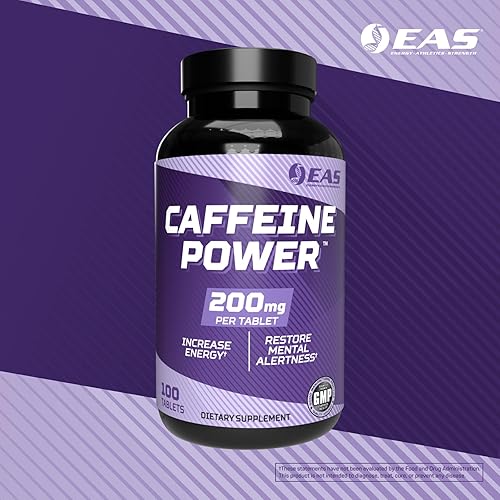 Miniatura 5 de EAS Caffeine Power 200mg  Suplemento de píldoras de cafeína  Aumenta la energía y restaura el estado de alerta mental  Sin gluten, sin OMG, apto