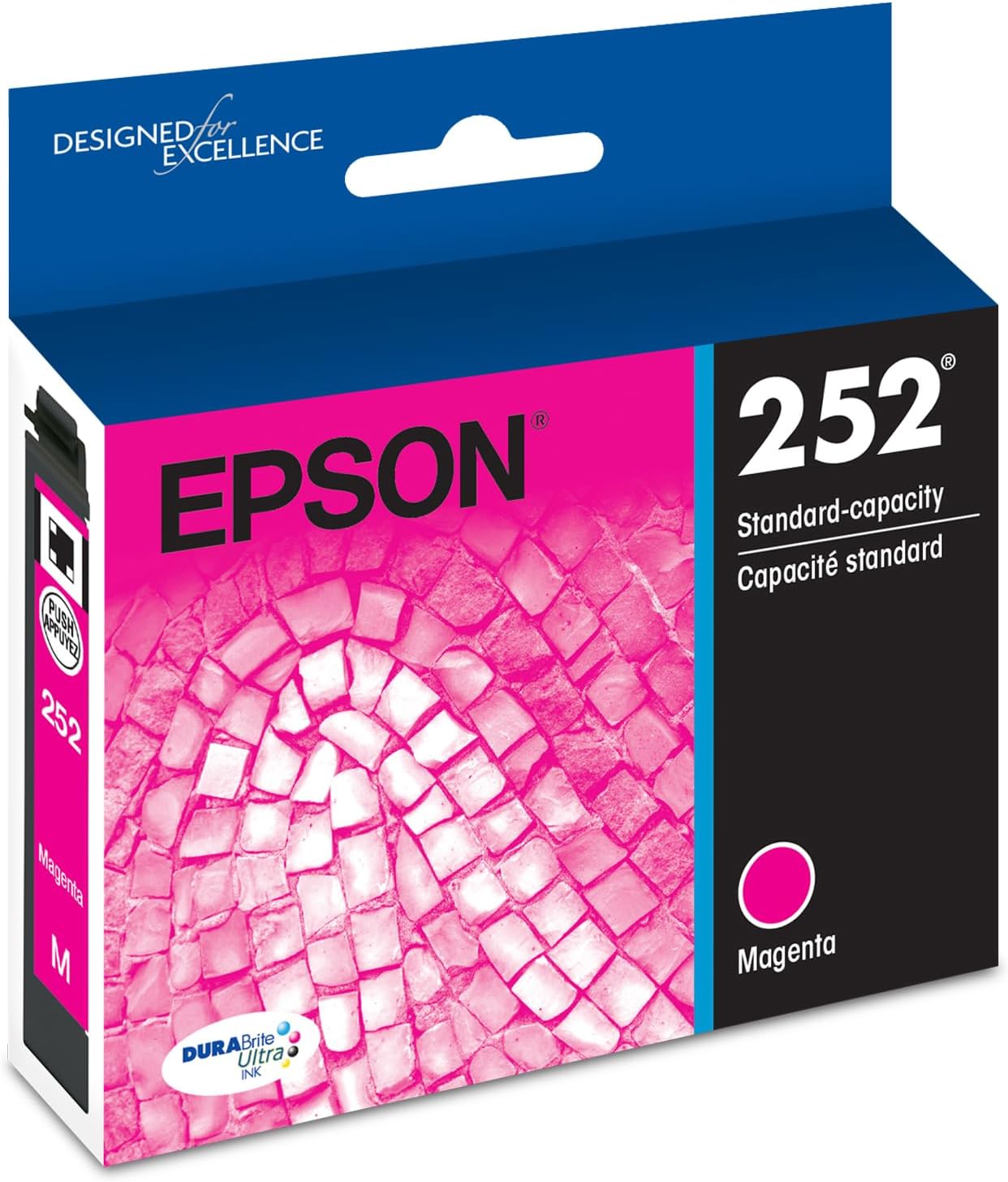 EPSON 252 DURABrite Ultra Ink Standard Capacity Magenta Cartridge (T252320) Works with WorkForce WF-3620, 3640, 7110, 7610, 7620, 7710, 7720, 7210