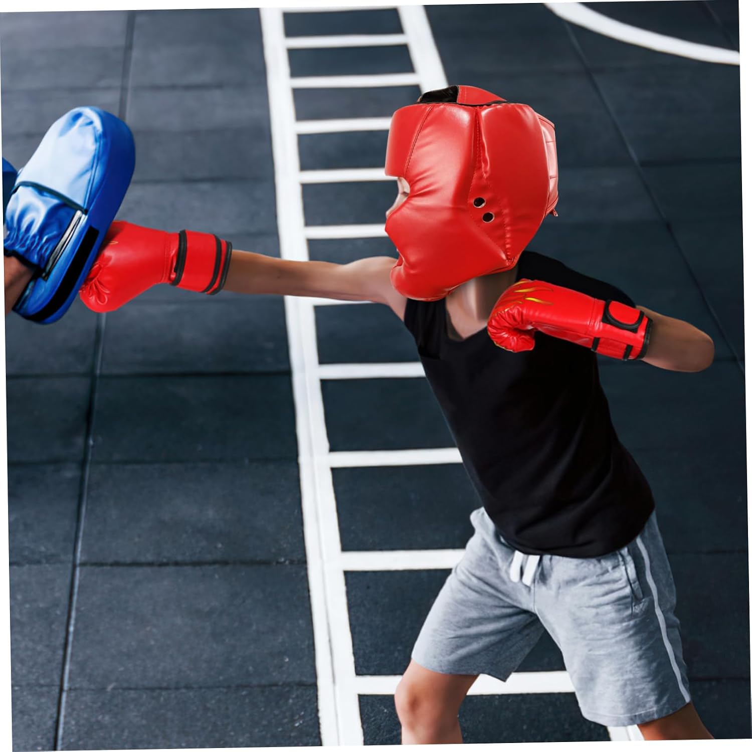 Outanaya Boxing Headgear S Protective Sparring Gear for Taekwondo Kickboxing Moisture Wicking Lining Impact Protection Youth Training Equipment Versatile Use