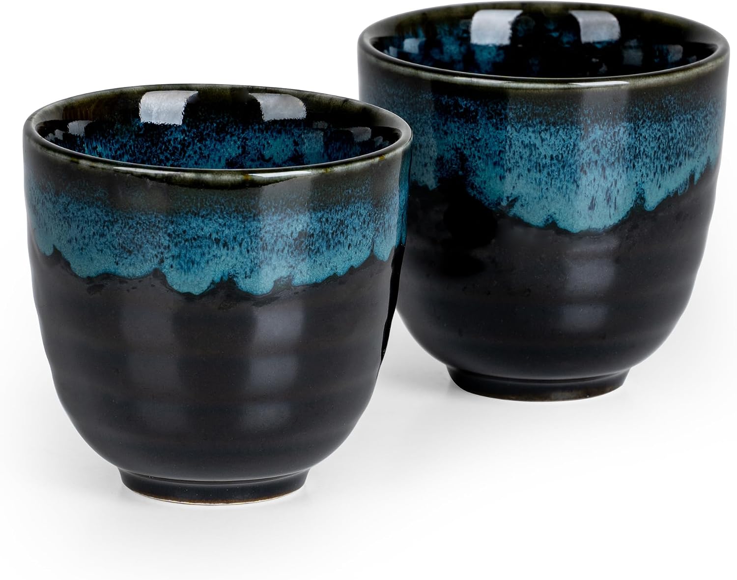 Ceramic Japanese Tea Cups, 5 oz Tea Cup, Asian Teacup, Teacups, Set of 2 (Peacock Tail, 2 pcs)
