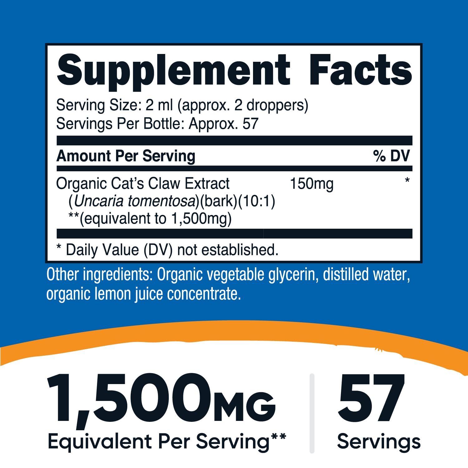 Nutricost Organic Cat's Claw Liquid Drops 3.8 Fl Oz for 57 Servings — Amazon image 2