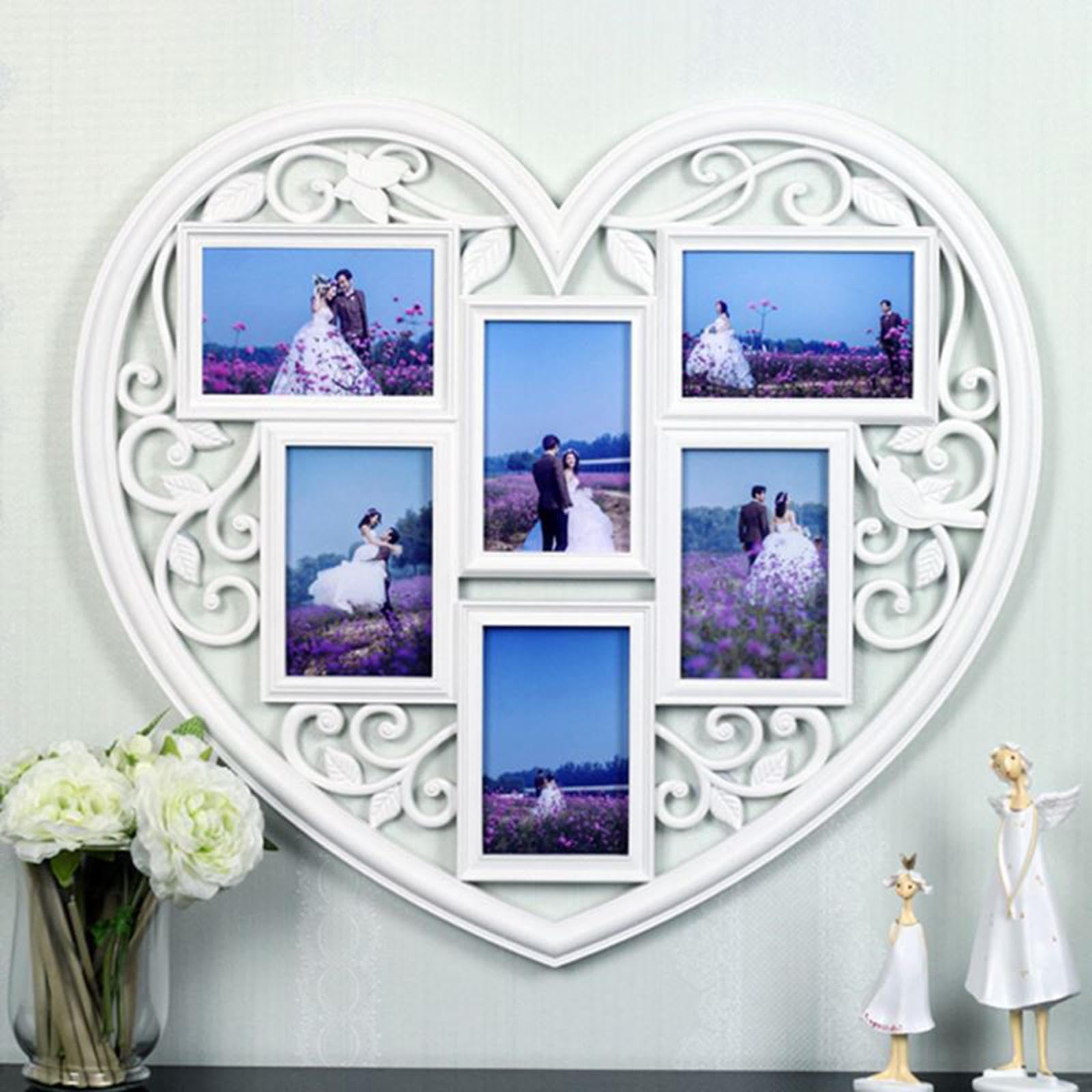 Cornici Portafoto da Parete, Collage di Foto, Cornici Bianche per Foto di Famiglia per L'arredamento di Casa