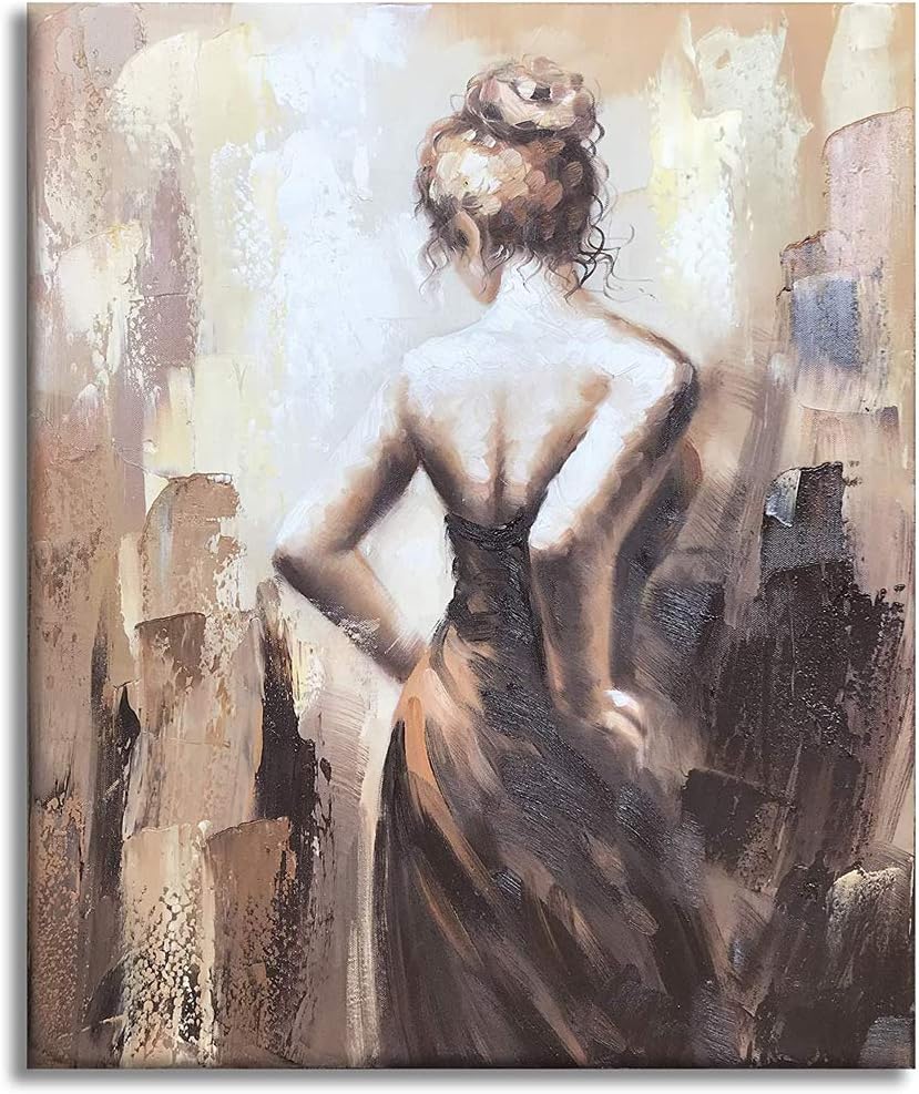 MYSNKU DIY Oil Painting Paint by Numbers Kits, No Wooden Frame,with Brushes Painting Kits Sexy Girl Canvas Wall Art Hang Home Decor 16x20 Inch