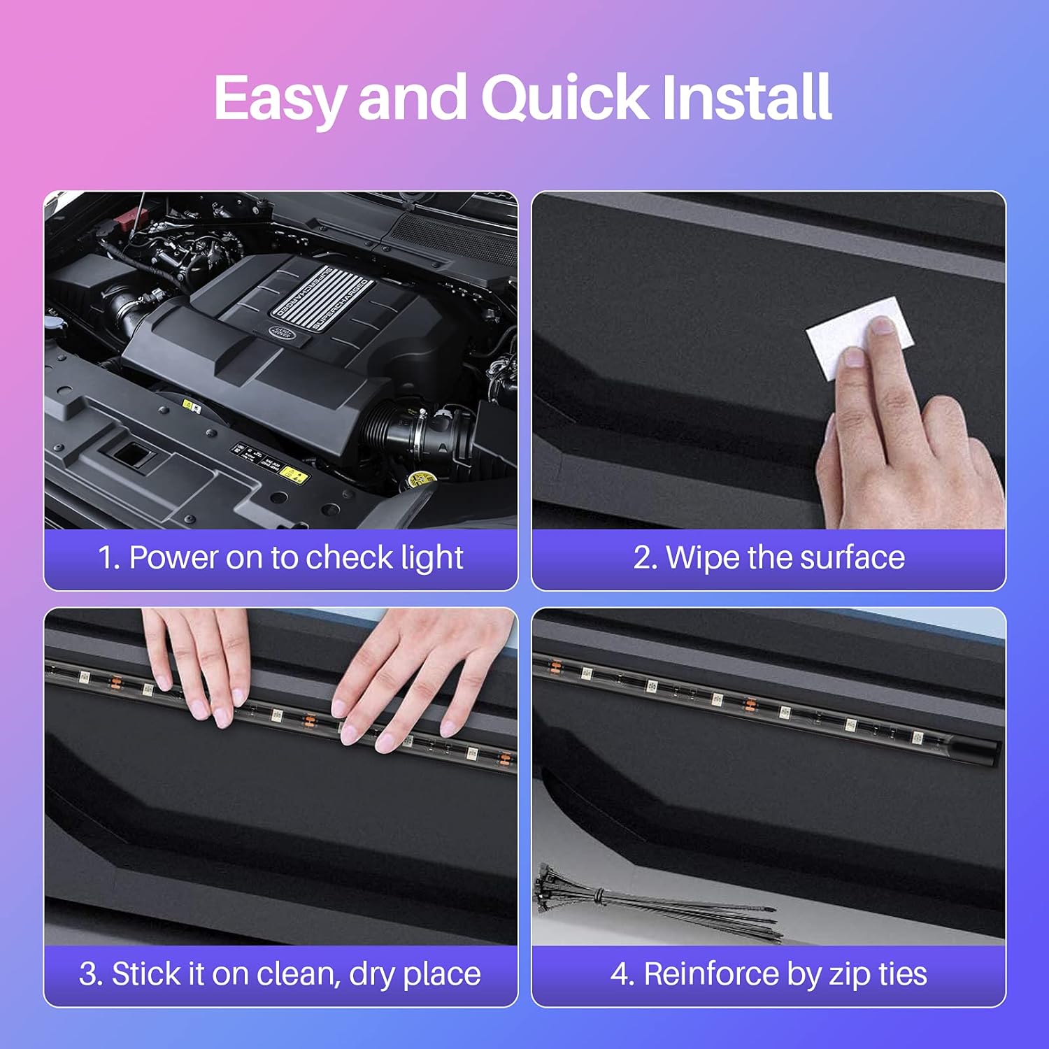 Underglow Kit for Car, Car Led Underglow Lights for Trucks with App and Remote Control, 16 Million Dream Colors Chasing, 213 Scene Modes, Music DIY Mode, Under Car Led Lights Exterior for SUVs, Trucks : Automotive