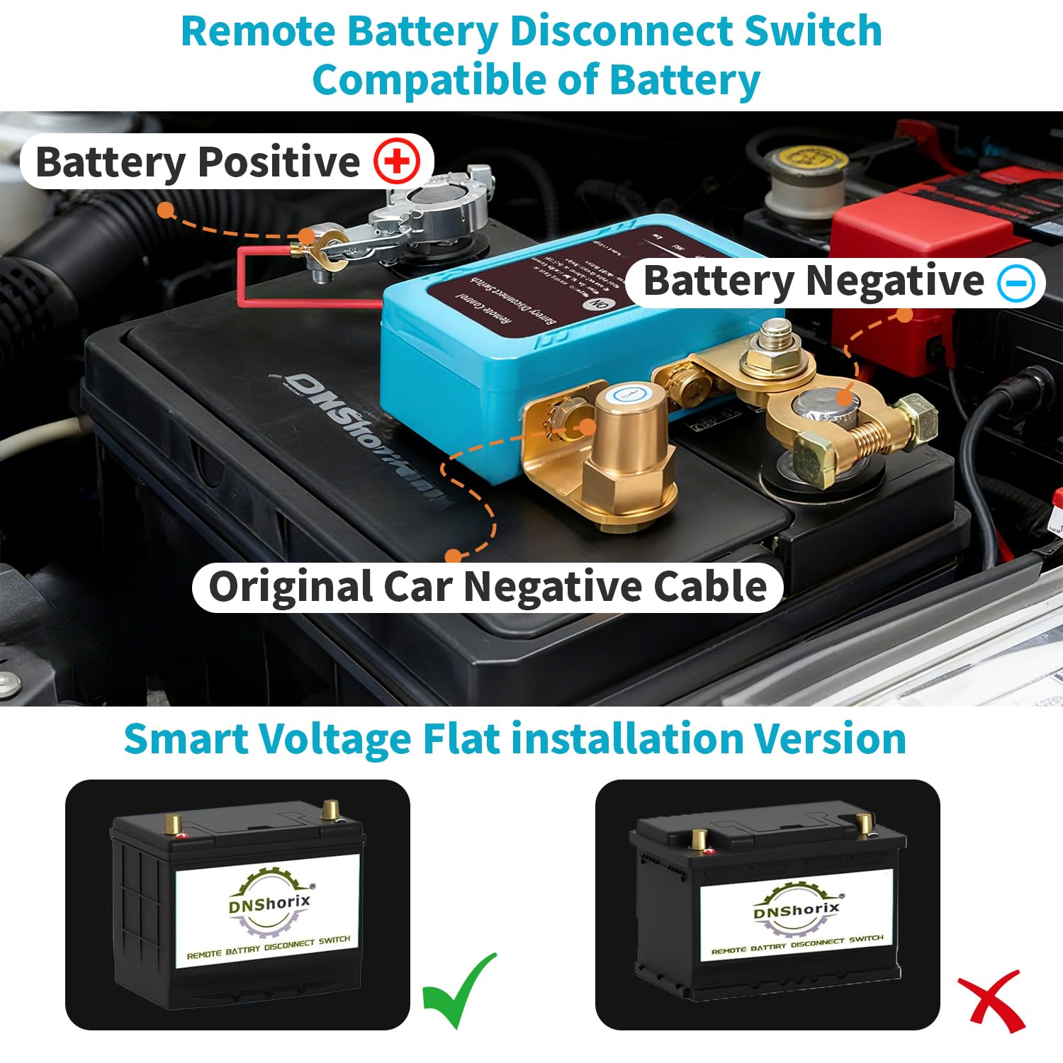 Battery Disconnect Switch 12V 240A, Remote Car Kill Switch Anti-Theft Automatic Power Shut Off, Battery Cut Off Switch 12V for Auto, Truck, RV, Marine Boat, SUV Battery Protection